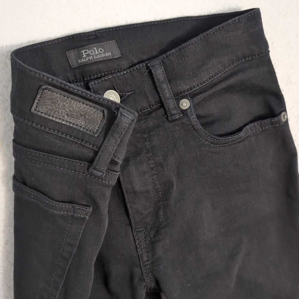 Polo Ralph Lauren Jeans Womens 27x31 The Tompkins Super Skinny Pants Black Flexy